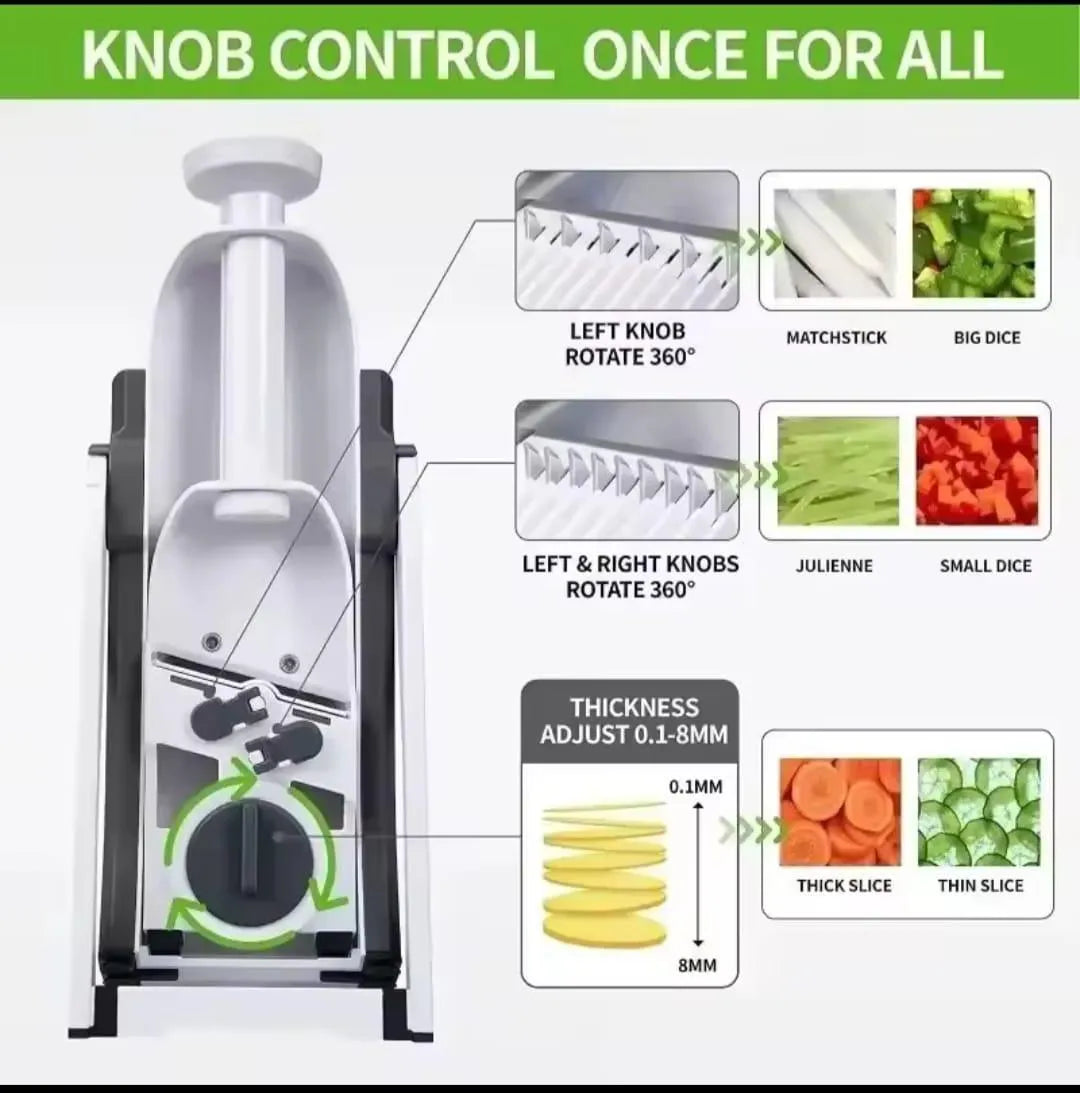 Kitchen Vegetable Slicer Machine – Manual Food Cutter -3-in-1 Vegetable Slicer Machine – Slice, Dice & Chop with Ease