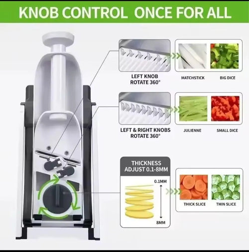 Kitchen Vegetable Slicer Machine – Manual Food Cutter -3-in-1 Vegetable Slicer Machine – Slice, Dice & Chop with Ease
