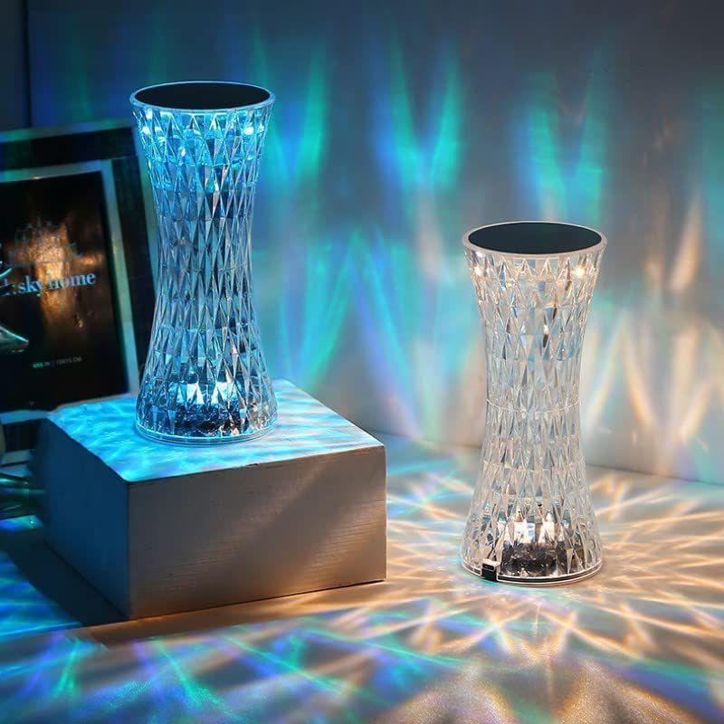 Rechargeable Crystal Table Lamp with Touch Control – LED Bedside Night Light