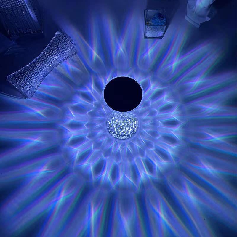 Rechargeable Crystal Table Lamp with Touch Control – LED Bedside Night Light