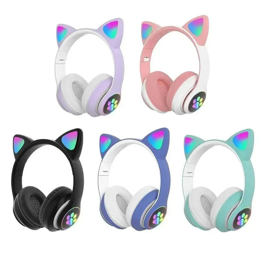 cat ear headphones, LED headphones, RGB light headphones, wireless Bluetooth headphones, cute headphones for girls