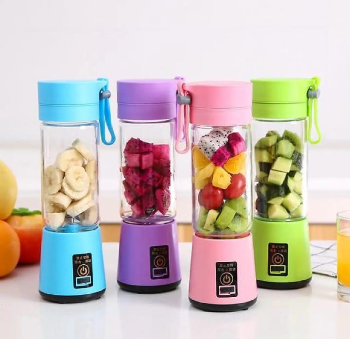 Portable 6-Blade Electric Juicer Blender – USB Rechargeable Smoothie Maker for Home &amp; Travel