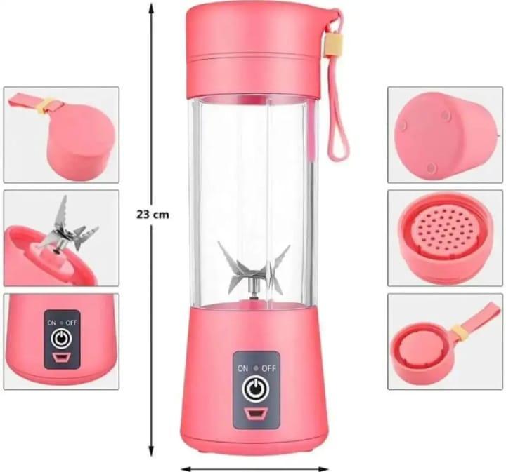 Portable 6-Blade Electric Juicer Blender – USB Rechargeable Smoothie Maker for Home &amp; Travel