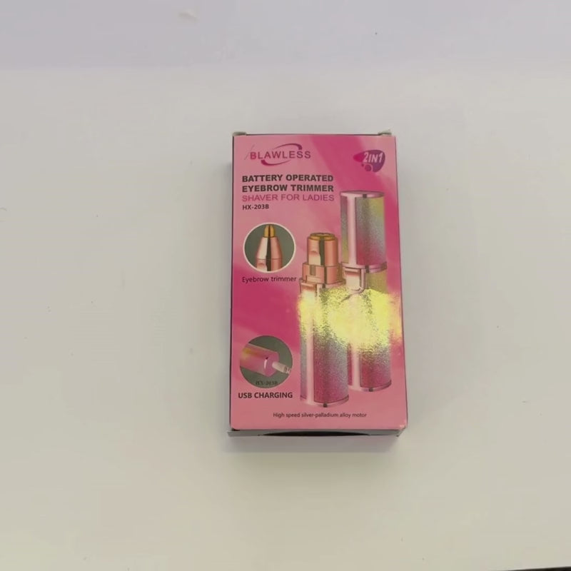 Flawless 2-in-1 Eyebrow Trimmer | Rechargeable Hair Remover with USB Charging Cable & Cleaning Brush YM