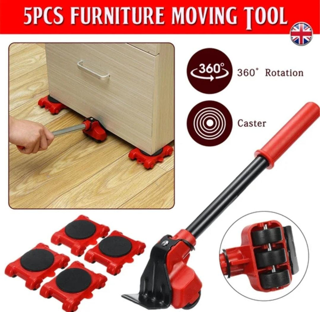 5-in-1 Heavy Furniture Mover Tool Set with Lifter & 360° Rollers YM