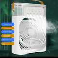 9 Inch Mist Fan | Portable Air Conditioner Fan | Mist Water, And Humidifier Function | Led Night Light Water Mist | Random Color YM