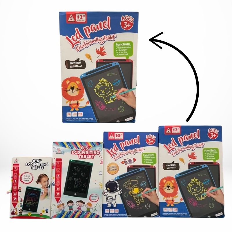12-Inch Multi-Color LCD Writing Tablet | Top Quality | Reusable Drawing & Note-Taking Tool for Kids | Random Colors YM