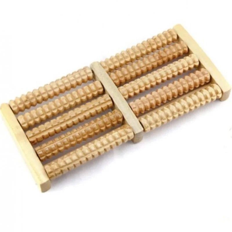Wooden Foot Roller Massager | Manual Reflexology Therapy Tool for Pain Relief, Stress Relaxation & Foot Care YM