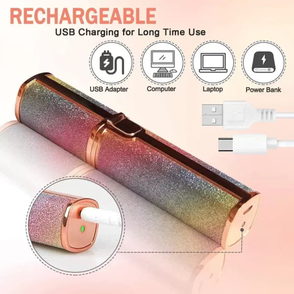 Flawless 2-in-1 Eyebrow Trimmer | Rechargeable Hair Remover with USB Charging Cable & Cleaning Brush YM