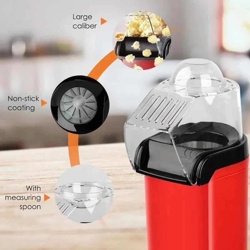 Oil Free Mini Popcorn Maker | Hot Air Popcorn Machine | Electric Popcorn Popper for Home & Kids YM