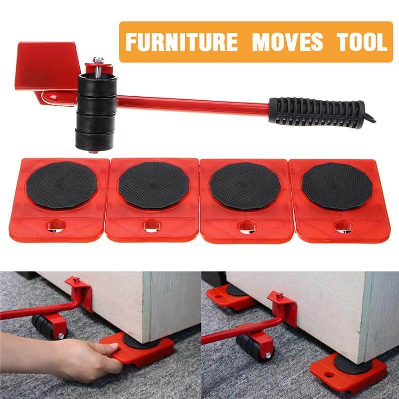 5-in-1 Heavy Furniture Mover Tool Set with Lifter & 360° Rollers YM