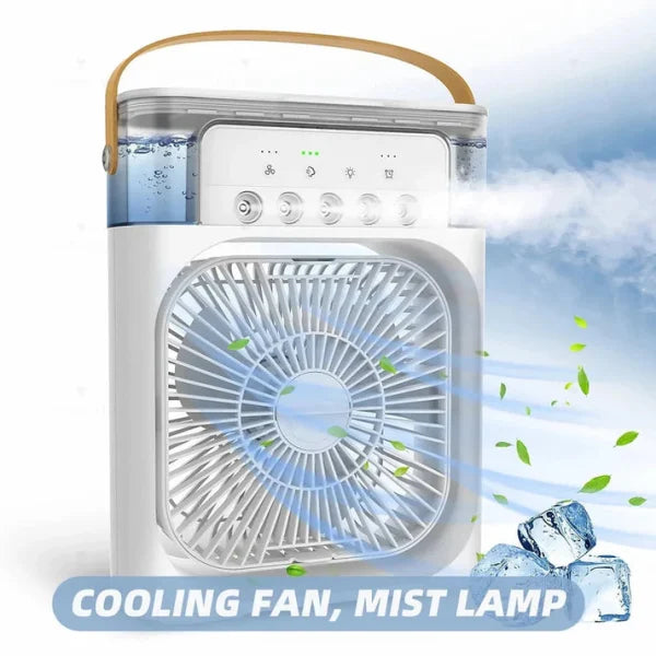9 Inch Mist Fan | Portable Air Conditioner Fan | Mist Water, And Humidifier Function | Led Night Light Water Mist | Random Color YM