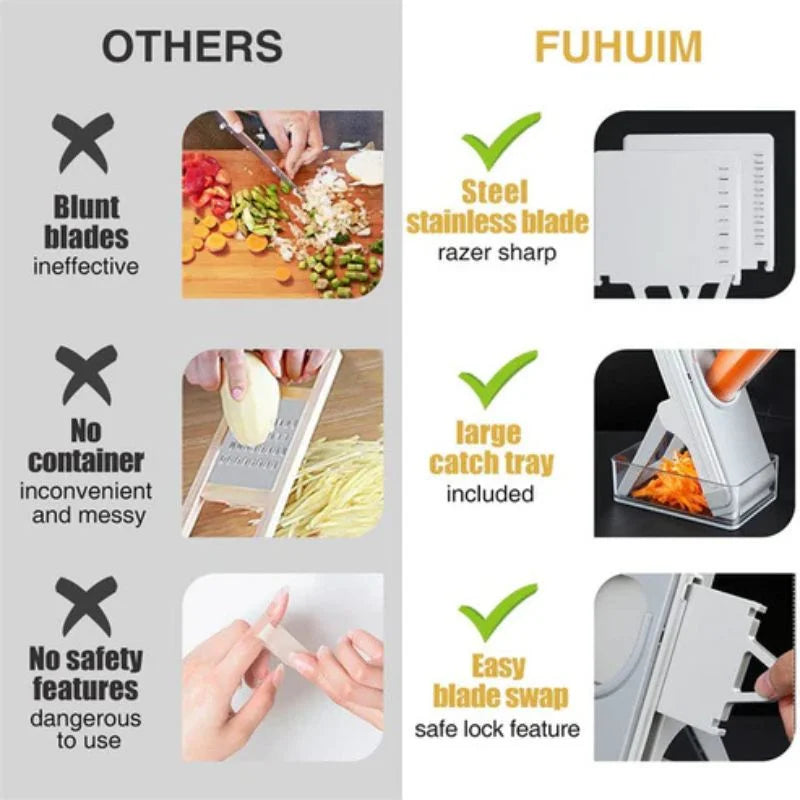 14-in-1 Mandoline Slicer & Vegetable Chopper | Multifunctional Food Cutter & Grater YM